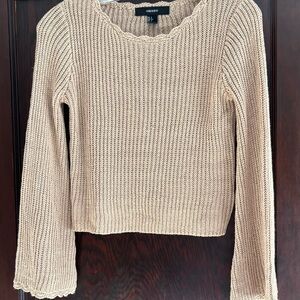 Forever 21  Beige, Knit, Bell-Sleeve Sweater